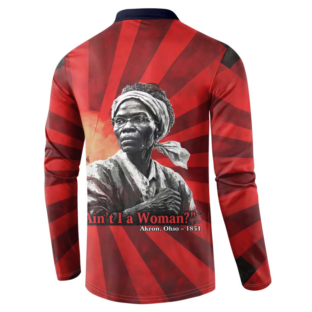 Sojourner Truth Button Sweatshirt Ain’t I a Woman - Akron 1851 Speech Tribute Design