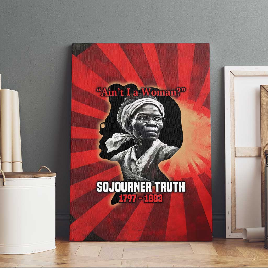 Sojourner Truth Canvas Wall Art Ain’t I a Woman - Akron 1851 Speech Tribute Design - African Pride
