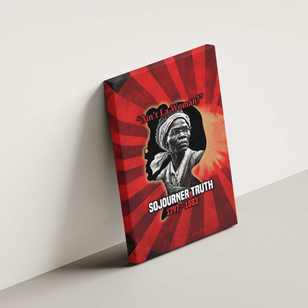 Sojourner Truth Canvas Wall Art Ain’t I a Woman - Akron 1851 Speech Tribute Design - African Pride