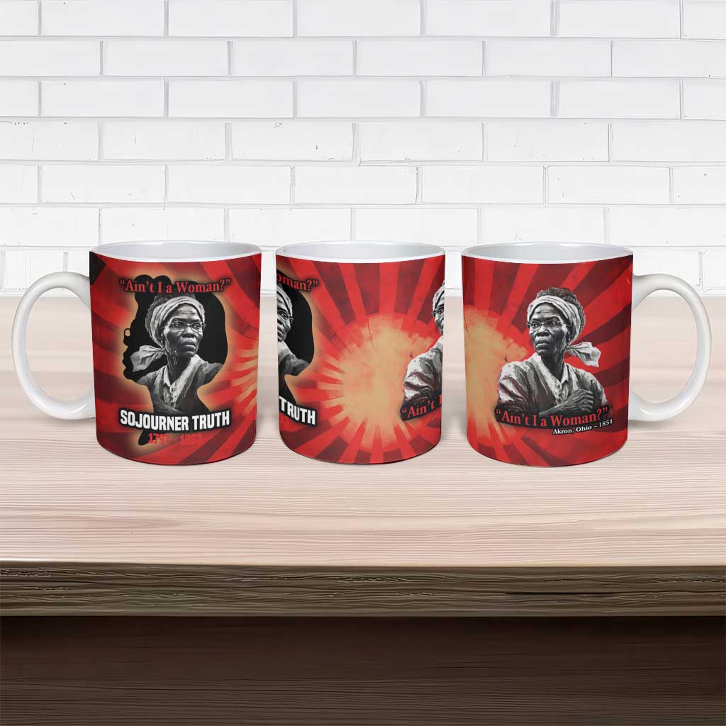 Sojourner Truth Ceramic Mug Ain’t I a Woman - Akron 1851 Speech Tribute Design - African Pride