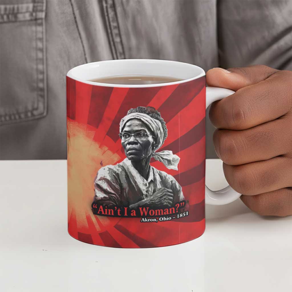Sojourner Truth Ceramic Mug Ain’t I a Woman - Akron 1851 Speech Tribute Design - African Pride