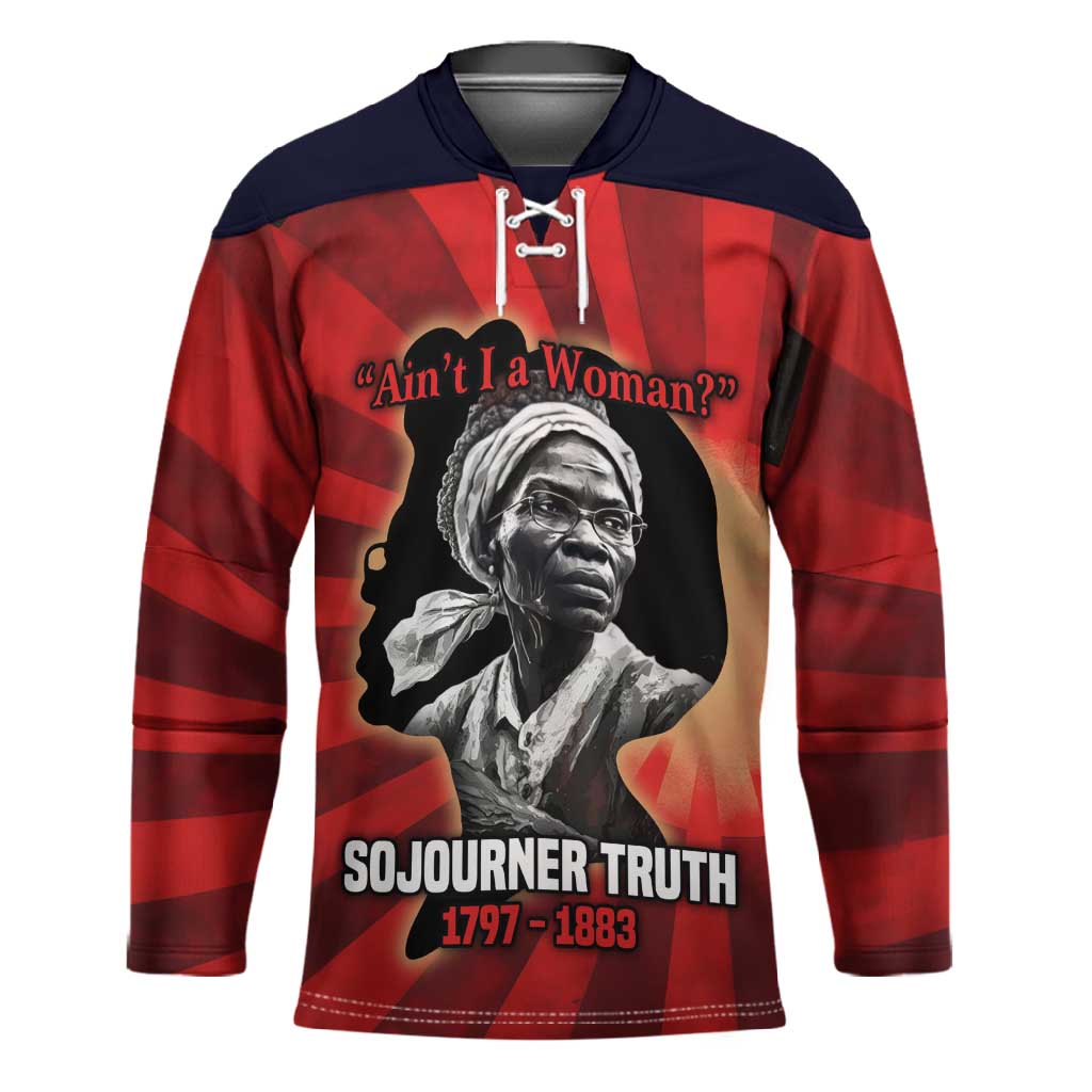 Sojourner Truth Hockey Jersey Ain’t I a Woman - Akron 1851 Speech Tribute Design - African Pride
