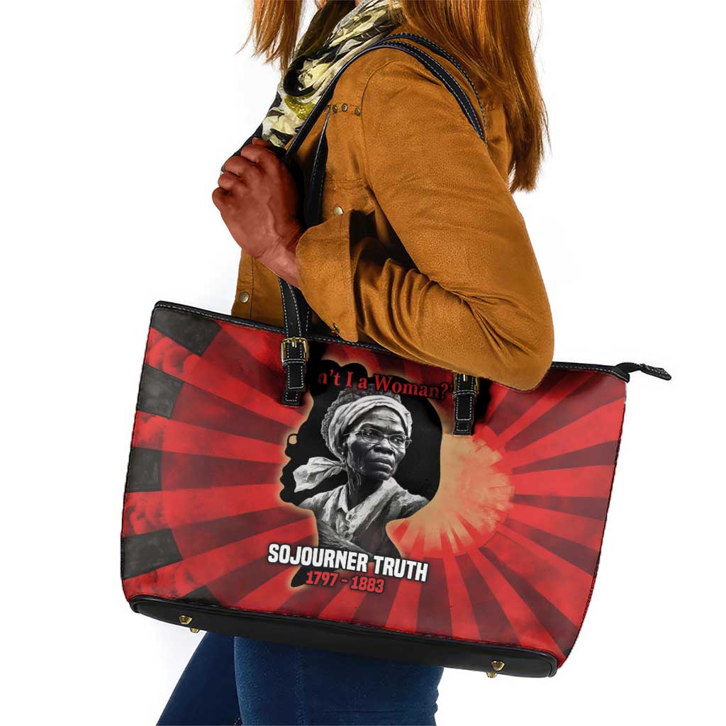 Sojourner Truth Leather Tote Bag Ain’t I a Woman - Akron 1851 Speech Tribute Design - African Pride