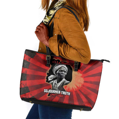 Sojourner Truth Leather Tote Bag Ain’t I a Woman - Akron 1851 Speech Tribute Design - African Pride