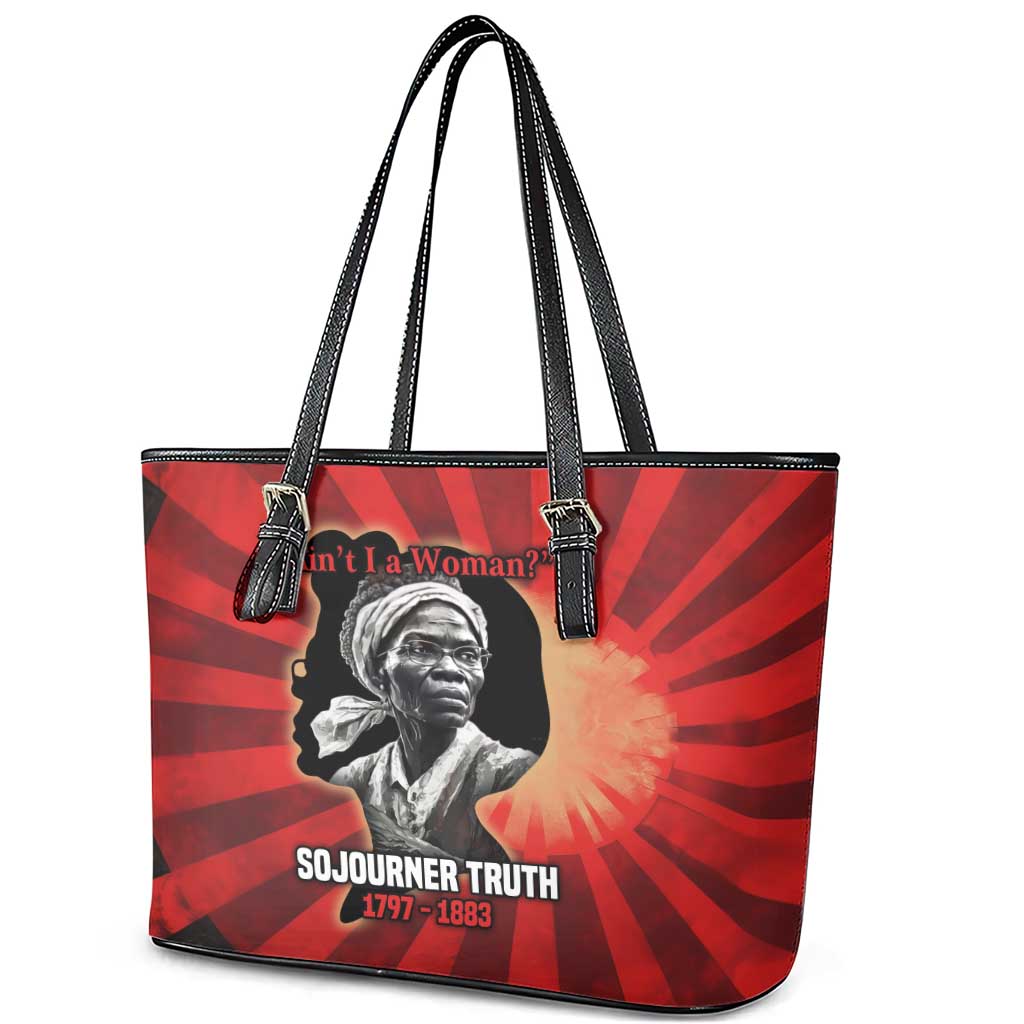 Sojourner Truth Leather Tote Bag Ain’t I a Woman - Akron 1851 Speech Tribute Design - African Pride