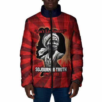 Sojourner Truth Padded Jacket Ain’t I a Woman - Akron 1851 Speech Tribute Design - African Pride