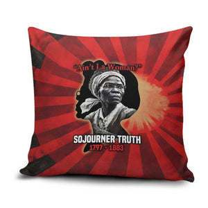 Sojourner Truth Pillow Cover Ain’t I a Woman - Akron 1851 Speech Tribute Design - African Pride