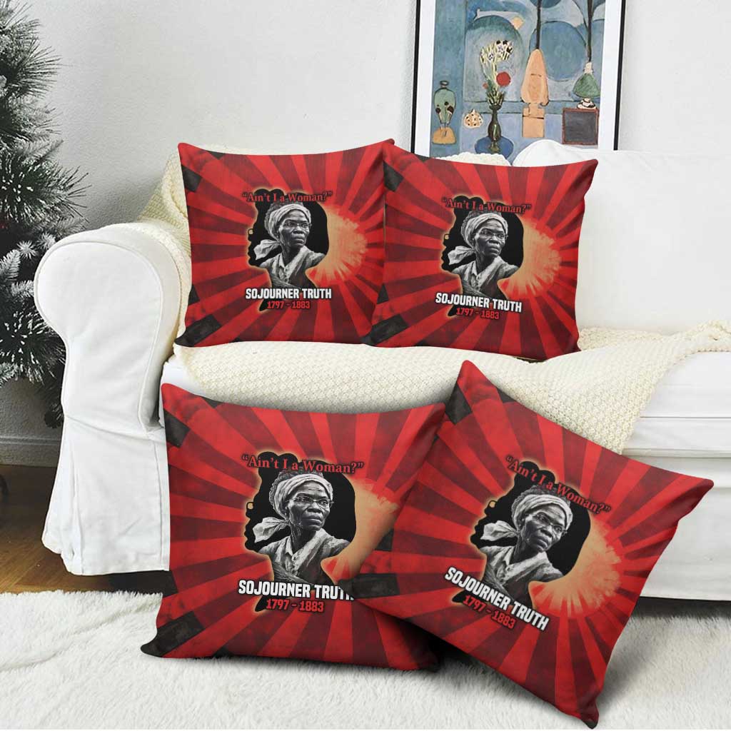 Sojourner Truth Pillow Cover Ain’t I a Woman - Akron 1851 Speech Tribute Design - African Pride
