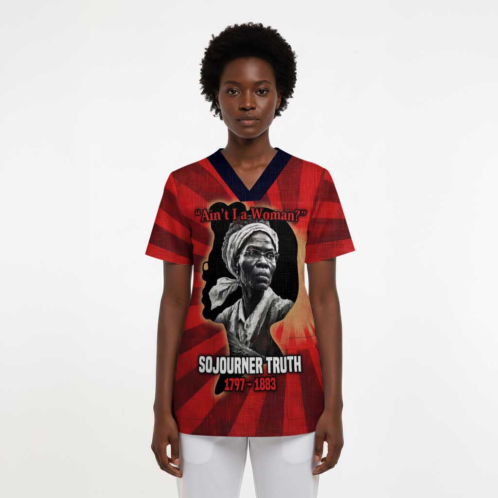 Sojourner Truth Scrub Top Ain’t I a Woman - Akron 1851 Speech Tribute Design - African Pride