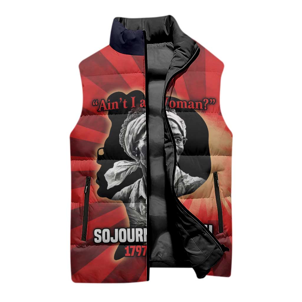 Sojourner Truth Sleeveless Puffer Jacket Ain’t I a Woman - Akron 1851 Speech Tribute Design - African Pride