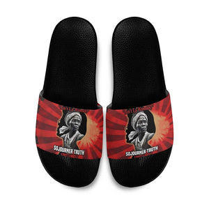 Sojourner Truth Slide Sandals Ain’t I a Woman - Akron 1851 Speech Tribute Design - African Pride