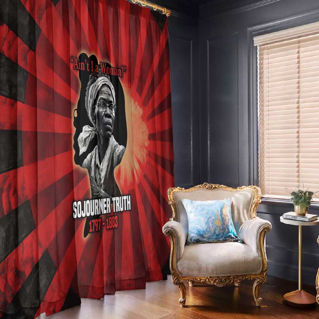 Sojourner Truth Window Curtain Ain’t I a Woman - Akron 1851 Speech Tribute Design - African Pride