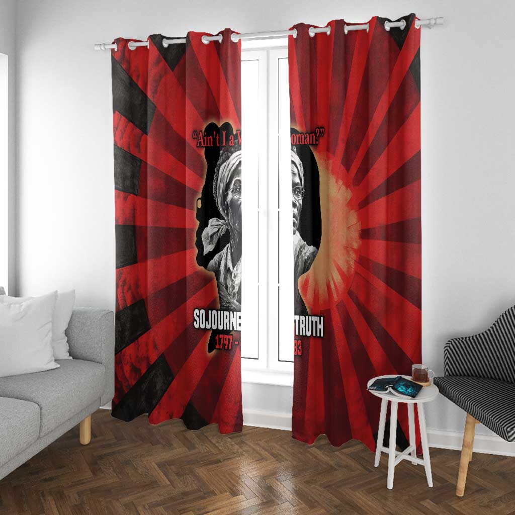 Sojourner Truth Window Curtain Ain’t I a Woman - Akron 1851 Speech Tribute Design - African Pride