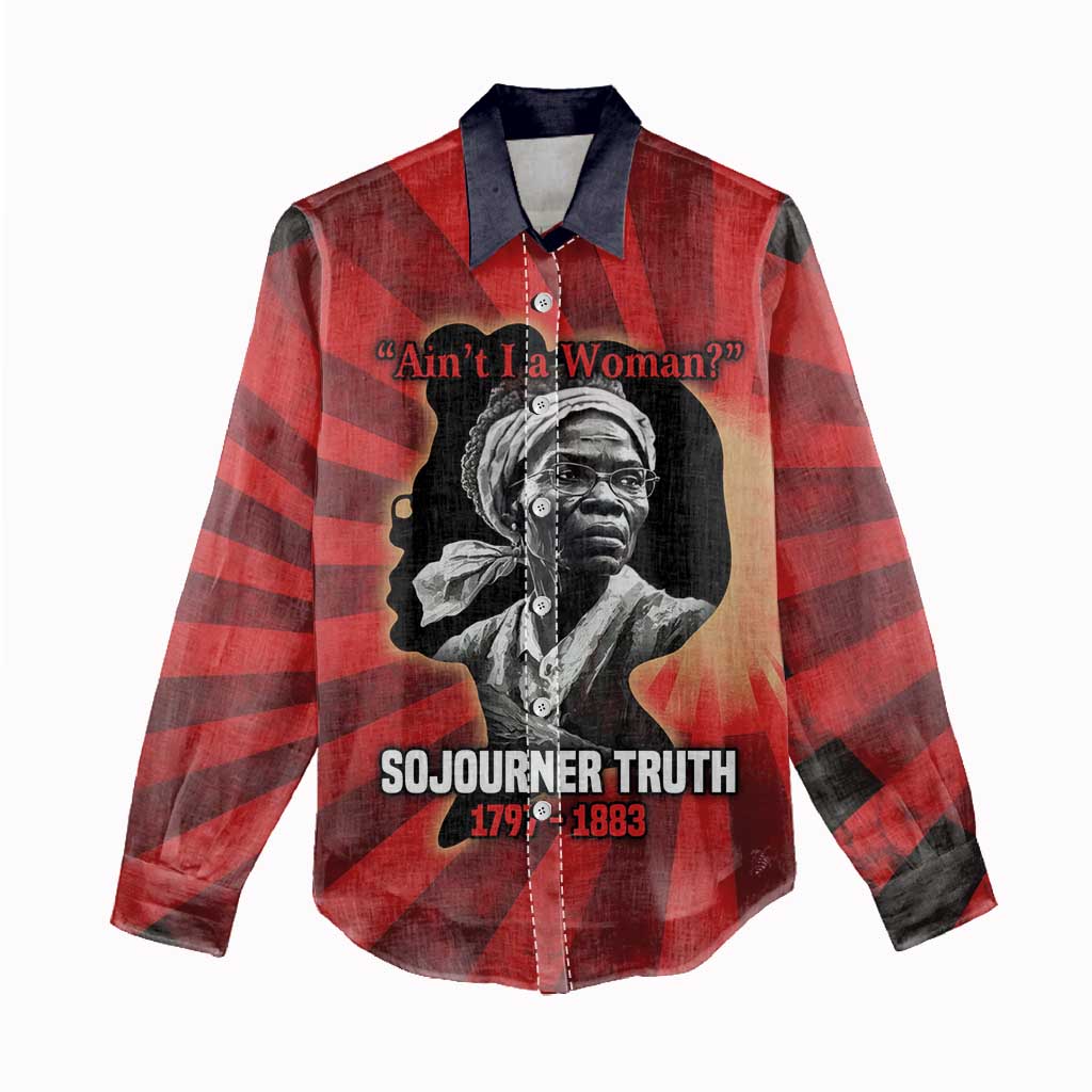 Sojourner Truth Women Casual Shirt Ain’t I a Woman - Akron 1851 Speech Tribute Design - African Pride