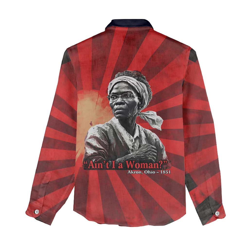 Sojourner Truth Women Casual Shirt Ain’t I a Woman - Akron 1851 Speech Tribute Design - African Pride