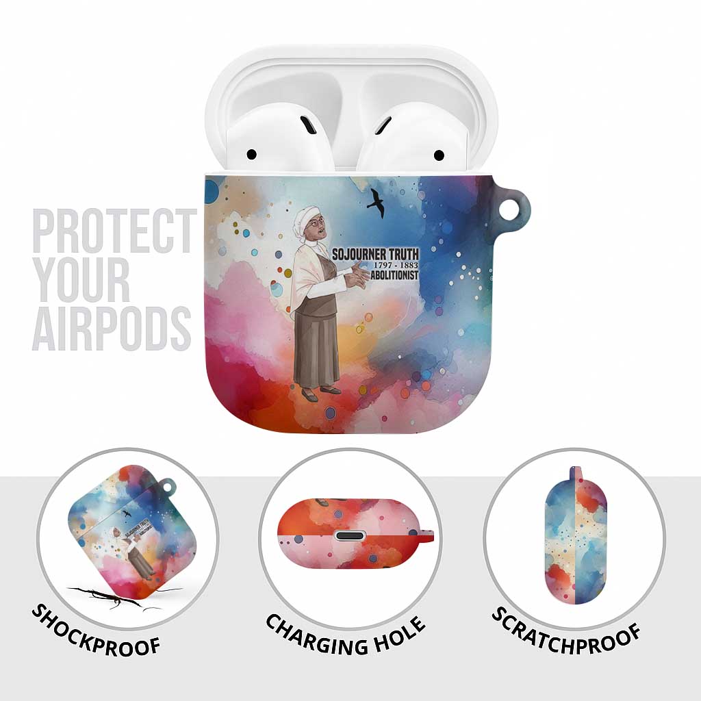 Sojourner Truth AirPods Case I Sell the Shadow - Abolitionist Legacy Watercolor Design - African Pride