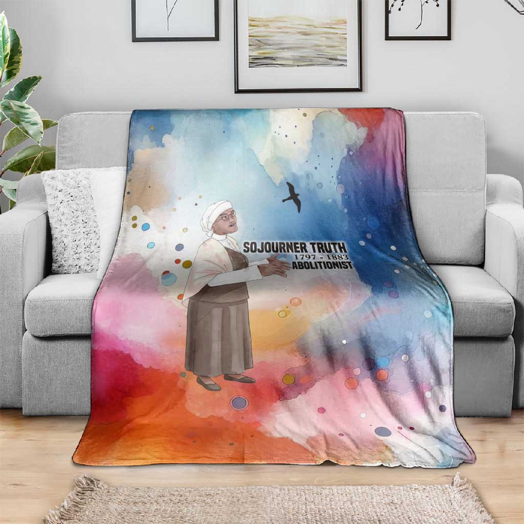Sojourner Truth Blanket I Sell the Shadow - Abolitionist Legacy Watercolor Design - African Pride