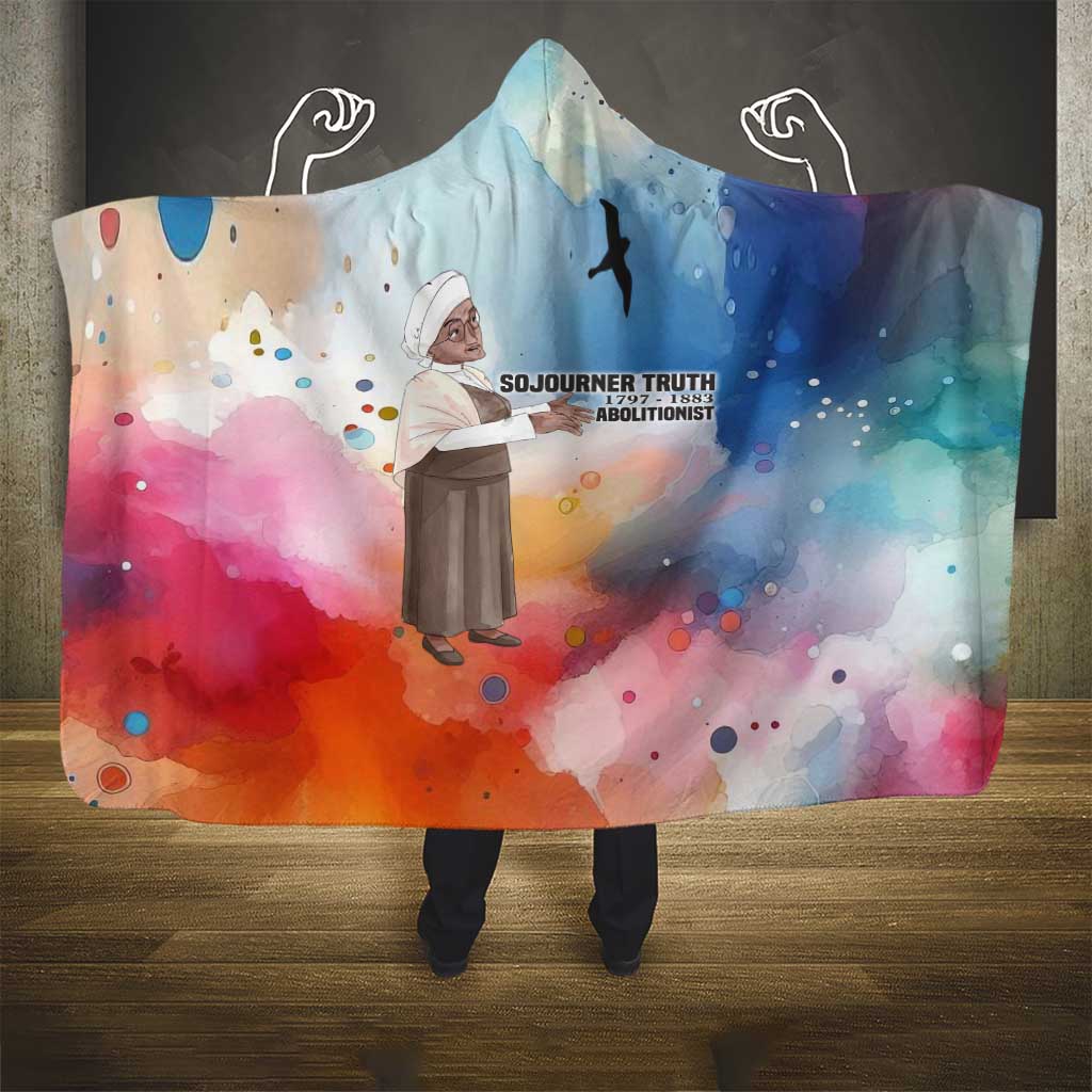 Sojourner Truth Hooded Blanket I Sell the Shadow - Abolitionist Legacy Watercolor Design - African Pride
