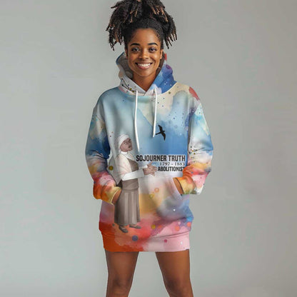 Sojourner Truth Hoodie Dress I Sell the Shadow - Abolitionist Legacy Watercolor Design - African Pride