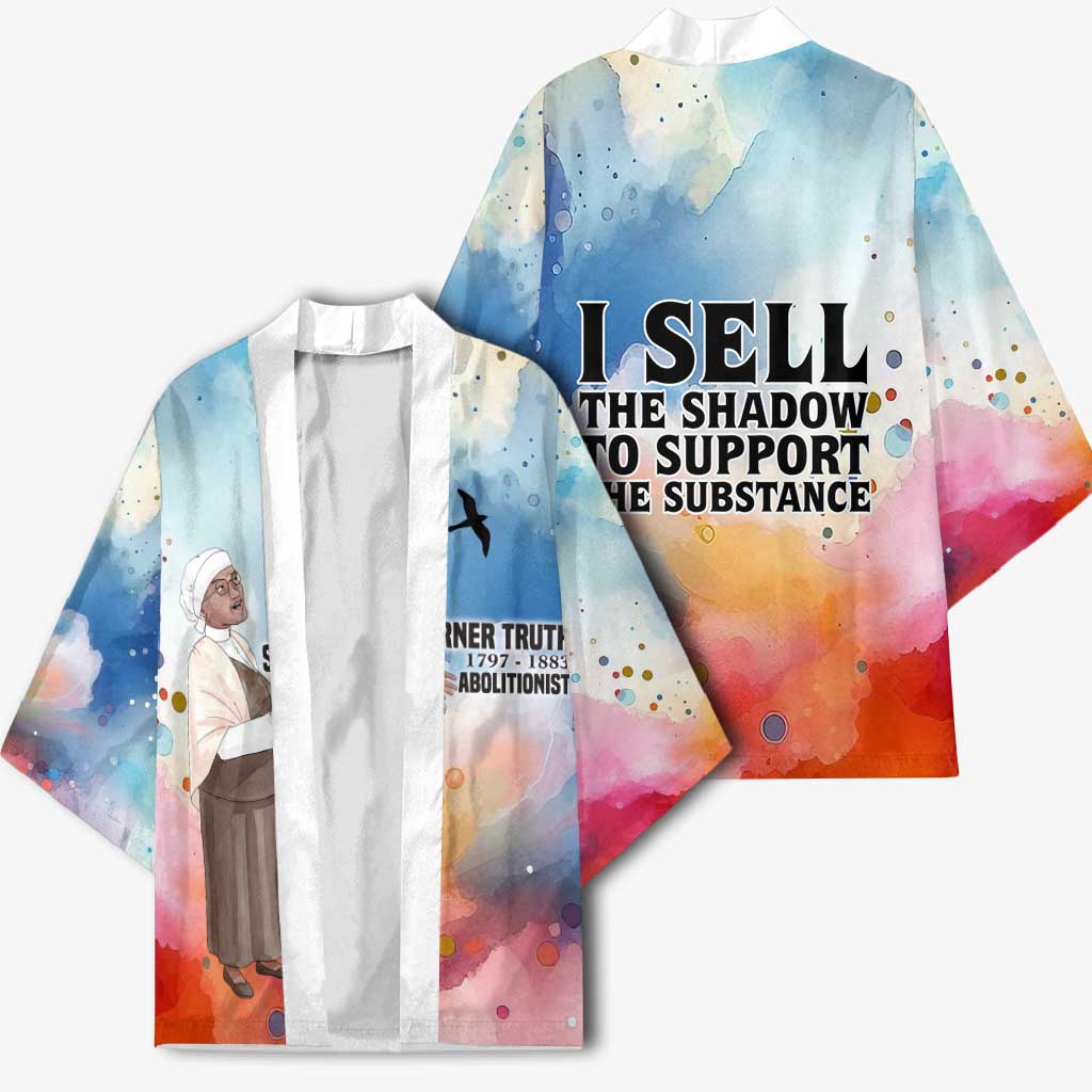 Sojourner Truth Kimono I Sell the Shadow - Abolitionist Legacy Watercolor Design - African Pride