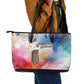 Sojourner Truth Leather Tote Bag I Sell the Shadow - Abolitionist Legacy Watercolor Design - African Pride