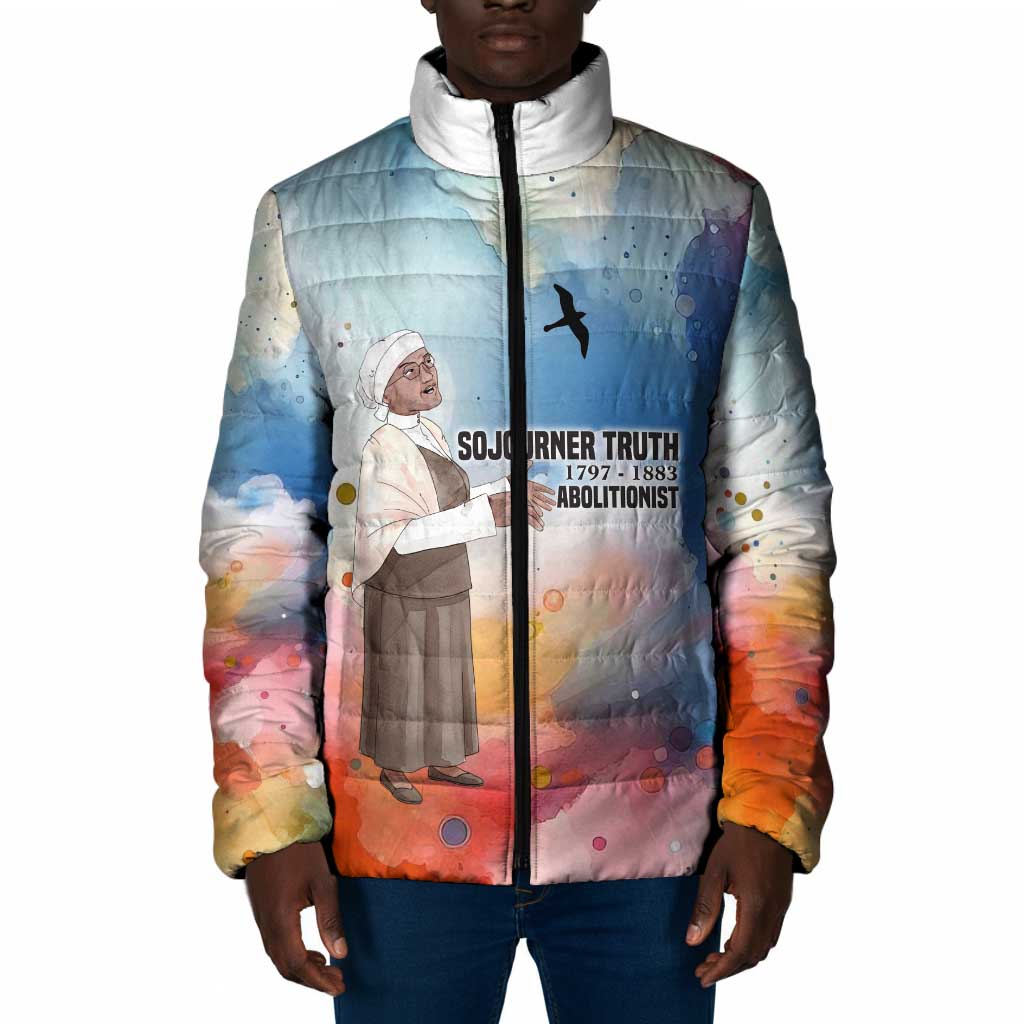 Sojourner Truth Padded Jacket I Sell the Shadow - Abolitionist Legacy Watercolor Design - African Pride