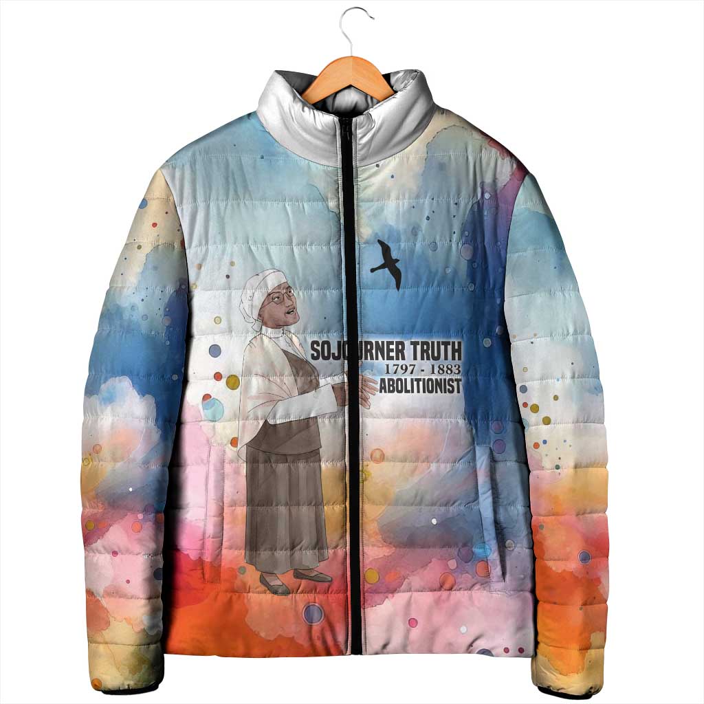 Sojourner Truth Padded Jacket I Sell the Shadow - Abolitionist Legacy Watercolor Design - African Pride