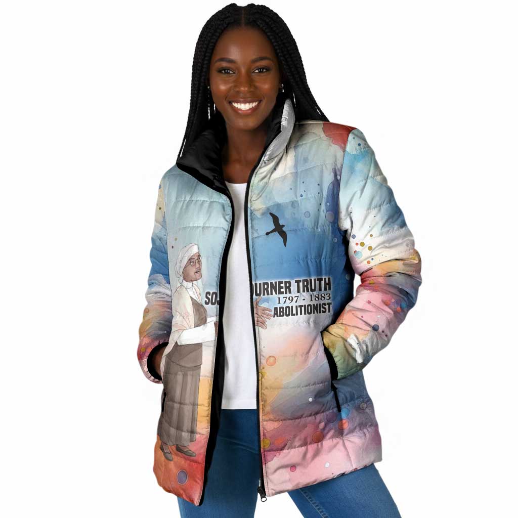 Sojourner Truth Padded Jacket I Sell the Shadow - Abolitionist Legacy Watercolor Design - African Pride