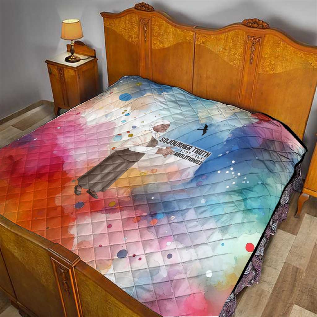 Sojourner Truth Quilt I Sell the Shadow - Abolitionist Legacy Watercolor Design - African Pride
