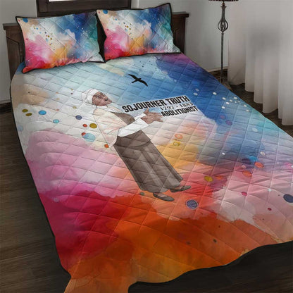 Sojourner Truth Quilt Bed Set I Sell the Shadow - Abolitionist Legacy Watercolor Design - African Pride