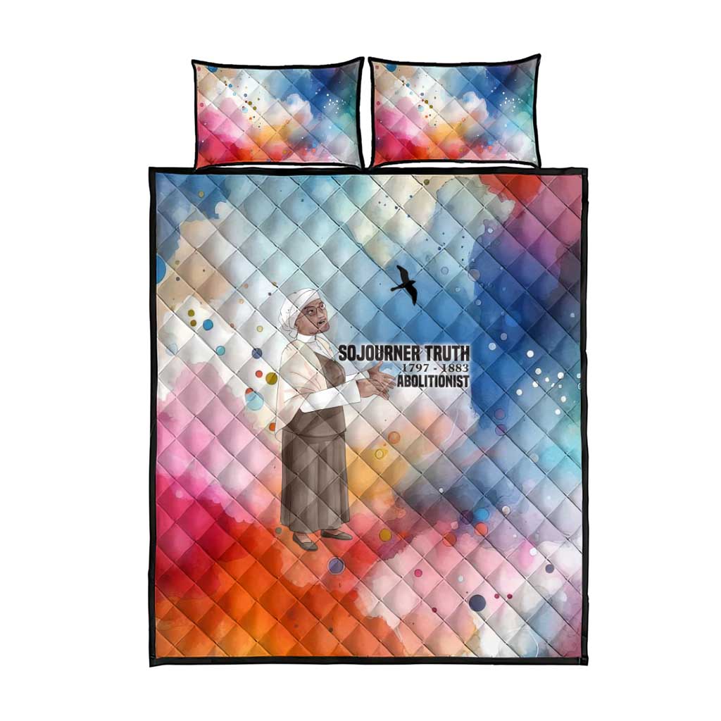 Sojourner Truth Quilt Bed Set I Sell the Shadow - Abolitionist Legacy Watercolor Design - African Pride