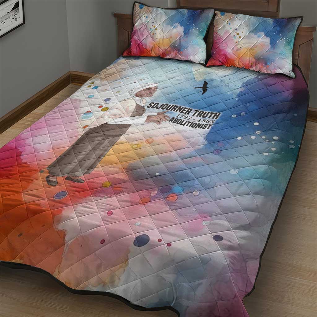 Sojourner Truth Quilt Bed Set I Sell the Shadow - Abolitionist Legacy Watercolor Design - African Pride