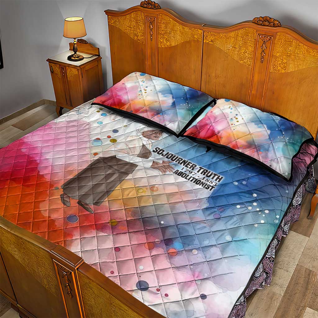 Sojourner Truth Quilt Bed Set I Sell the Shadow - Abolitionist Legacy Watercolor Design - African Pride