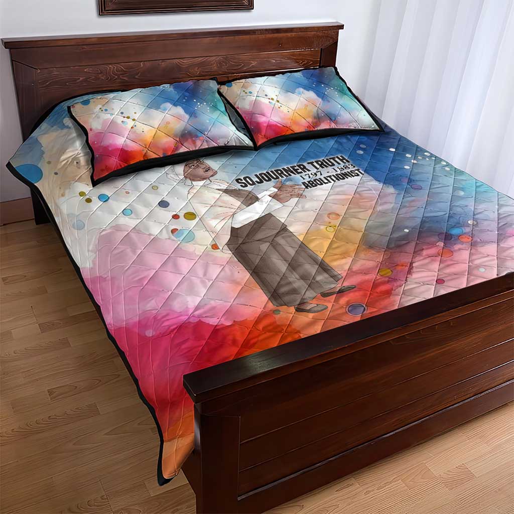 Sojourner Truth Quilt Bed Set I Sell the Shadow - Abolitionist Legacy Watercolor Design - African Pride