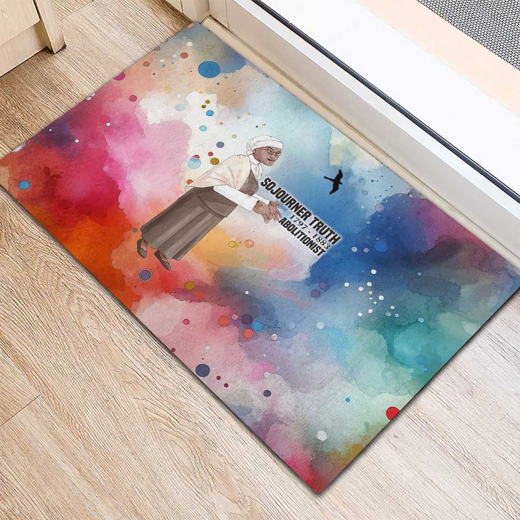 Sojourner Truth Rubber Doormat I Sell the Shadow - Abolitionist Legacy Watercolor Design - African Pride