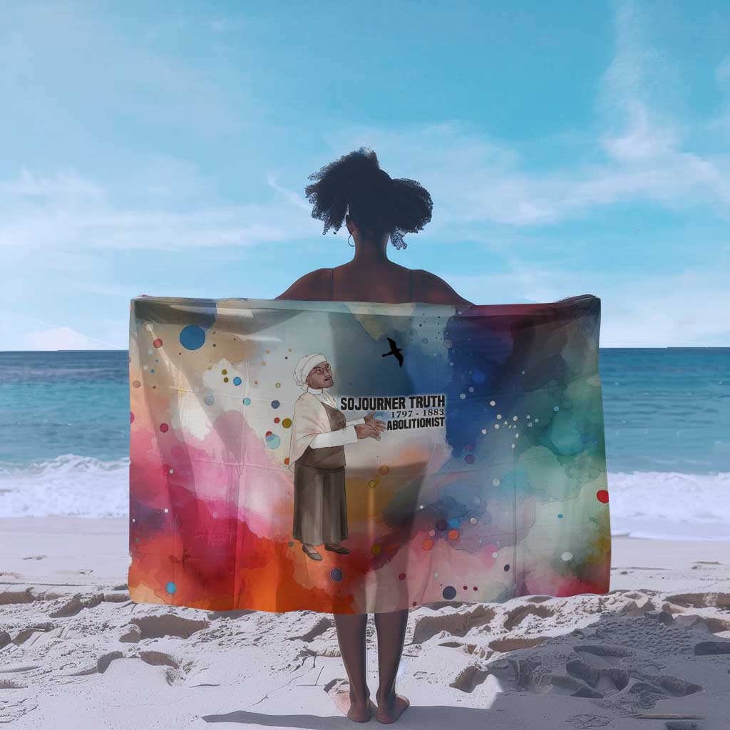Sojourner Truth Sarong I Sell the Shadow - Abolitionist Legacy Watercolor Design - African Pride