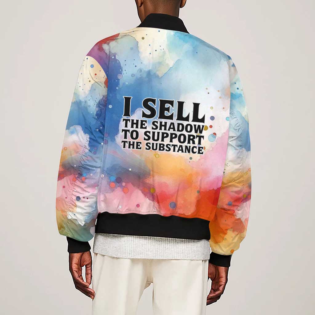 Sojourner Truth Sleeve Zip Bomber Jacket I Sell the Shadow - Abolitionist Legacy Watercolor Design - African Pride