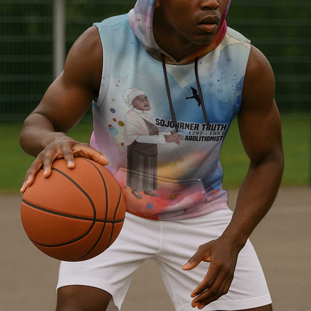 Sojourner Truth Sleeveless Hoodie I Sell the Shadow - Abolitionist Legacy Watercolor Design - African Pride