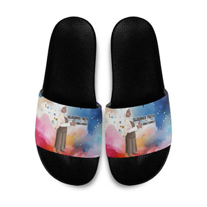Sojourner Truth Slide Sandals I Sell the Shadow - Abolitionist Legacy Watercolor Design - African Pride