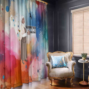 Sojourner Truth Window Curtain I Sell the Shadow - Abolitionist Legacy Watercolor Design - African Pride