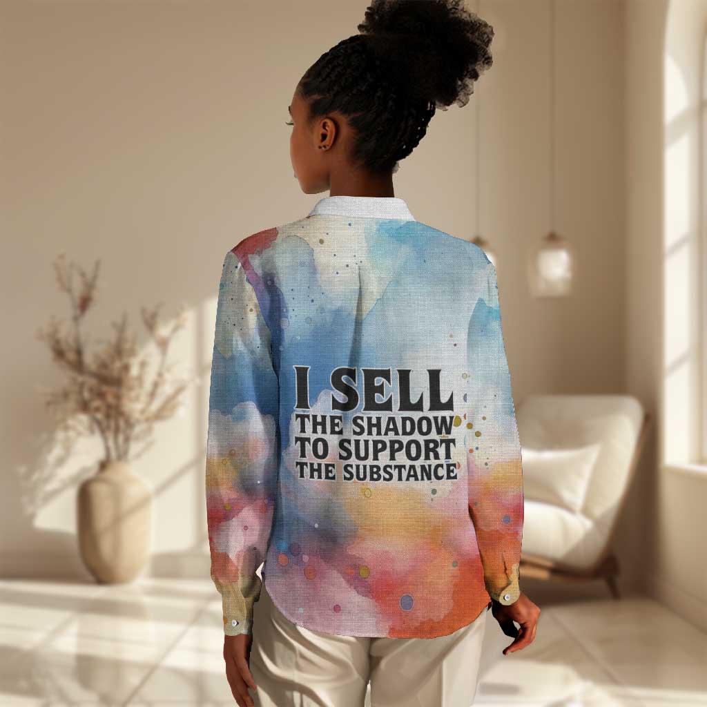 Sojourner Truth Women Casual Shirt I Sell the Shadow - Abolitionist Legacy Watercolor Design - African Pride