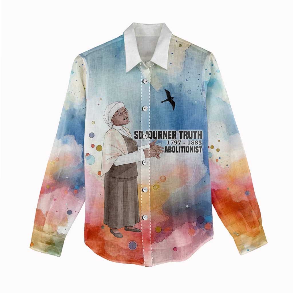 Sojourner Truth Women Casual Shirt I Sell the Shadow - Abolitionist Legacy Watercolor Design - African Pride