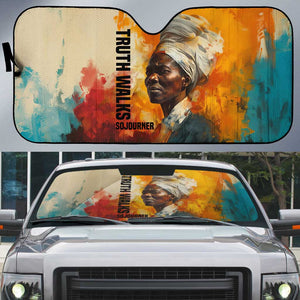 Sojourner Truth Auto Sun Shade Truth Walks - Bold Portrait and Empowerment Design - African Pride