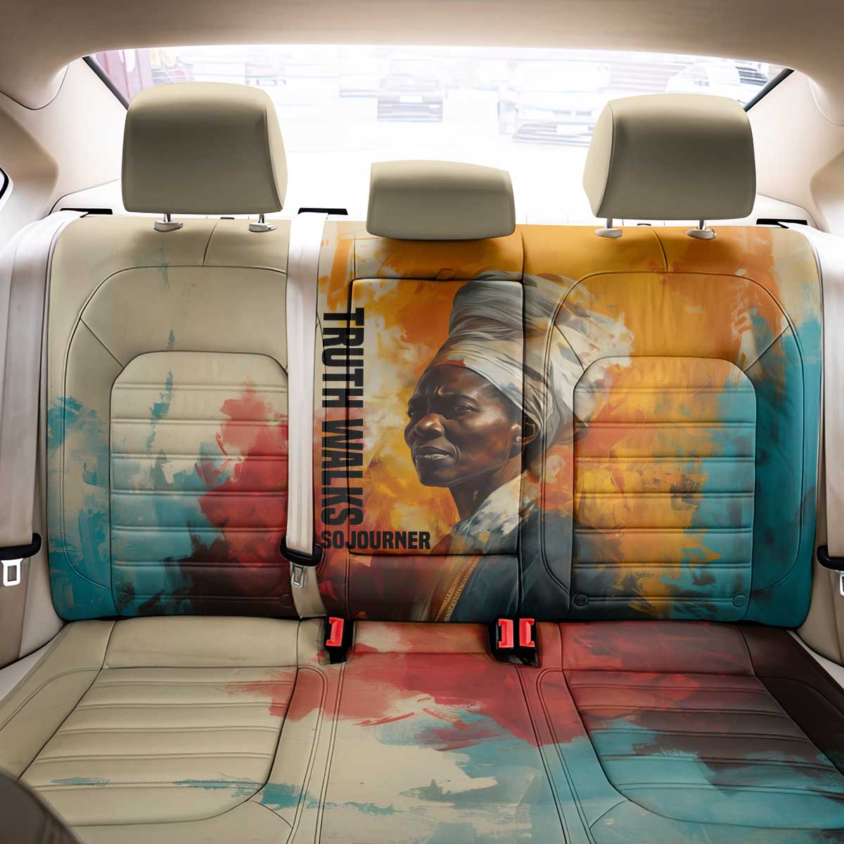 Sojourner Truth Back Car Seat Cover Truth Walks - Bold Portrait and Empowerment Design - African Pride