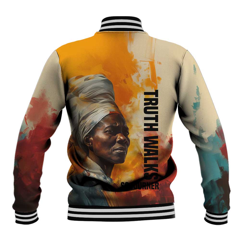 Sojourner Truth Baseball Jacket Truth Walks - Bold Portrait and Empowerment Design - African Pride