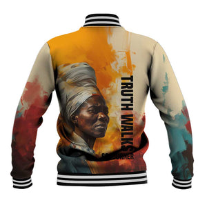 Sojourner Truth Baseball Jacket Truth Walks - Bold Portrait and Empowerment Design - African Pride