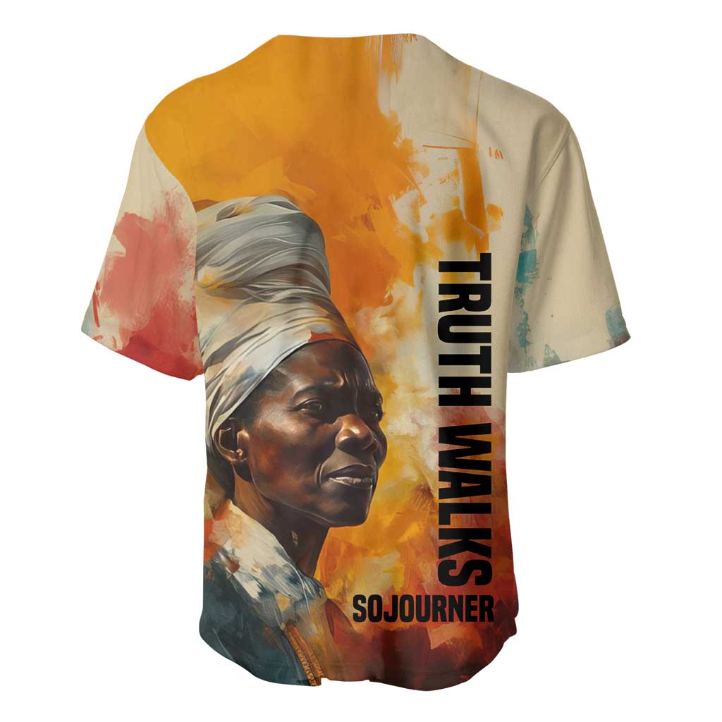 Sojourner Truth Baseball Jersey Truth Walks - Bold Portrait and Empowerment Design TS04