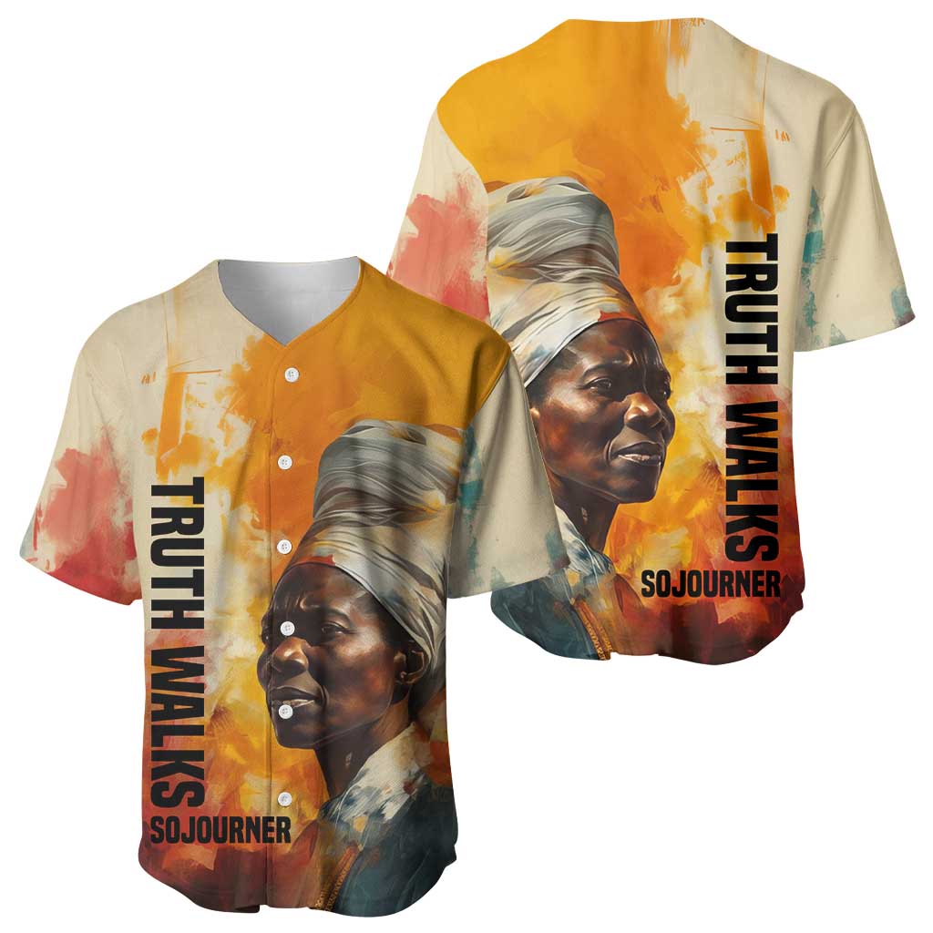 Sojourner Truth Baseball Jersey Truth Walks - Bold Portrait and Empowerment Design TS04