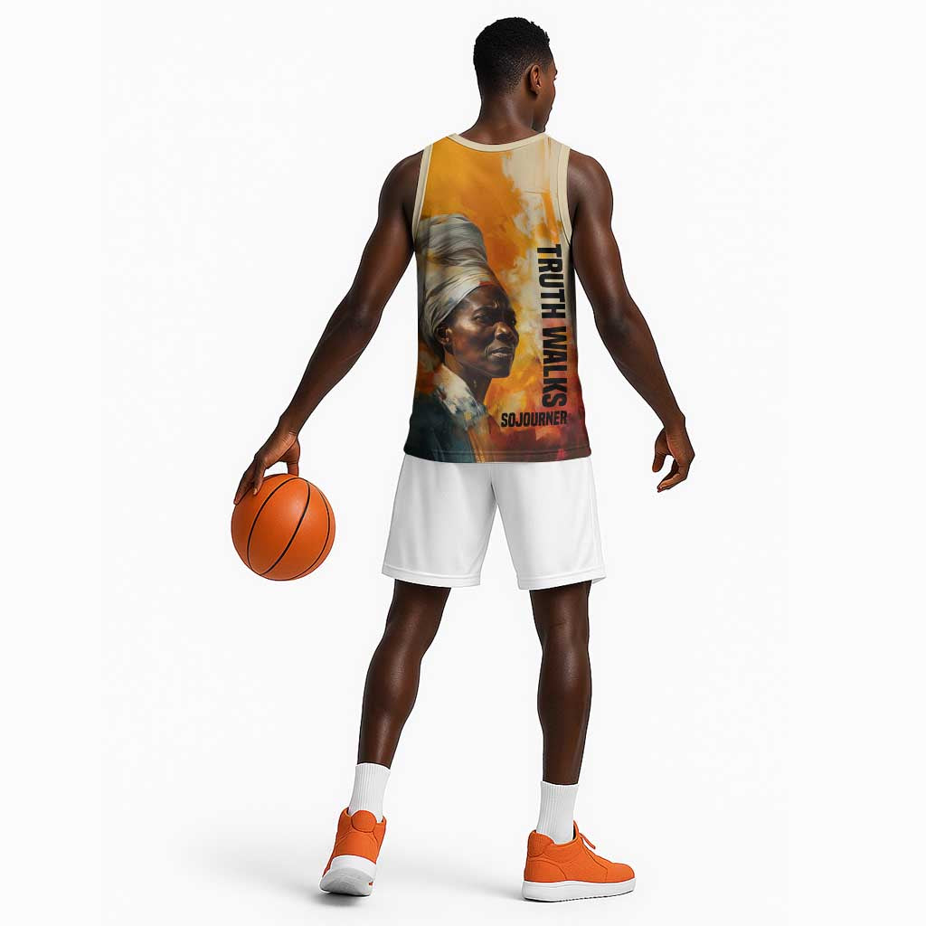 Sojourner Truth Basketball Jersey Truth Walks - Bold Portrait and Empowerment Design - African Pride