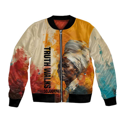 Sojourner Truth Bomber Jacket Truth Walks - Bold Portrait and Empowerment Design - African Pride